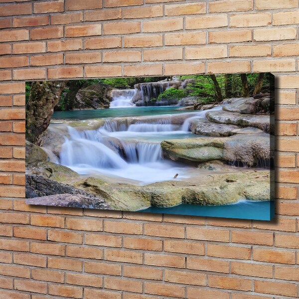 Bild auf leinwand Wasserfall im Wald