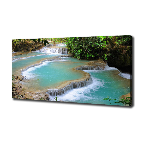 Bild auf leinwand Wasserfall im Wald