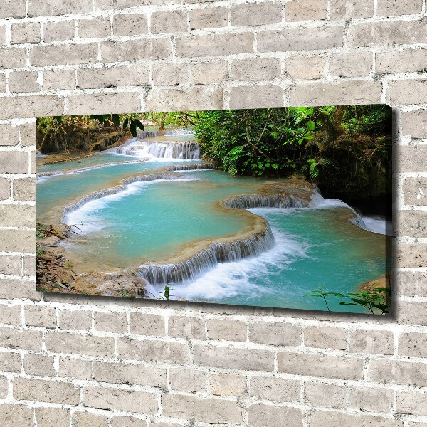 Bild auf leinwand Wasserfall im Wald