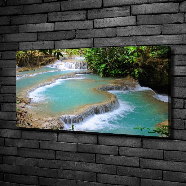Bild auf leinwand Wasserfall im Wald