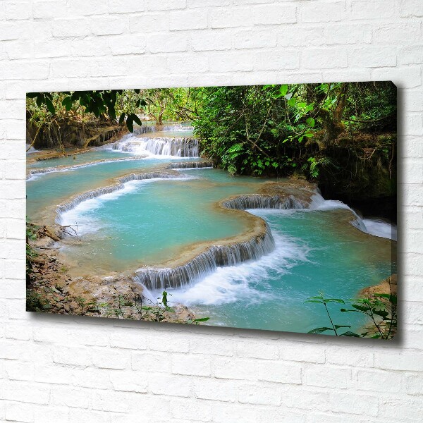 Bild auf leinwand Wasserfall im Wald