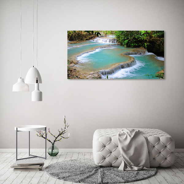 Bild auf leinwand Wasserfall im Wald