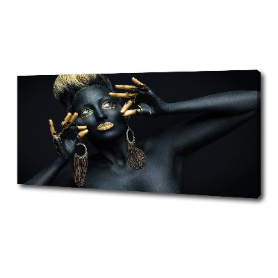 Bild auf leinwand Frau in Schwarz