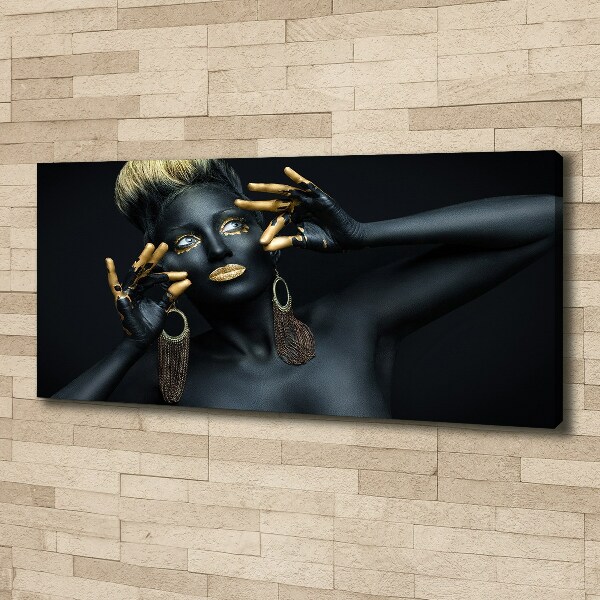 Bild auf leinwand Frau in Schwarz