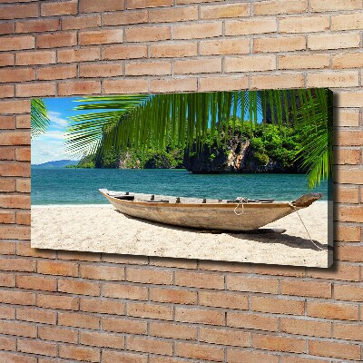 Bild auf leinwand Ein Boot am Strand