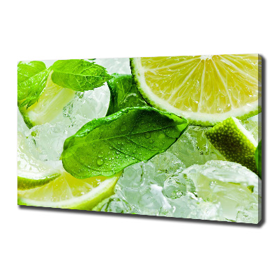 Wandbild Limette mit Eis