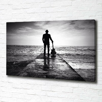 Fotobild Gitarrist auf dem Pier