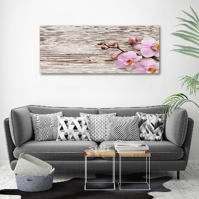 Bild auf leinwand Orchidee auf Holz