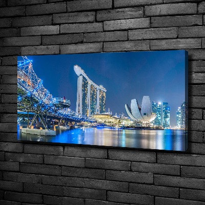 Bild auf leinwand Singapur bei Nacht