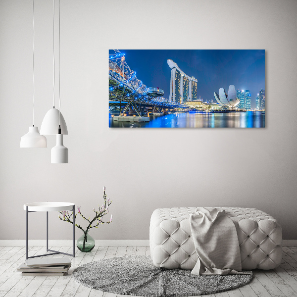 Bild auf leinwand Singapur bei Nacht