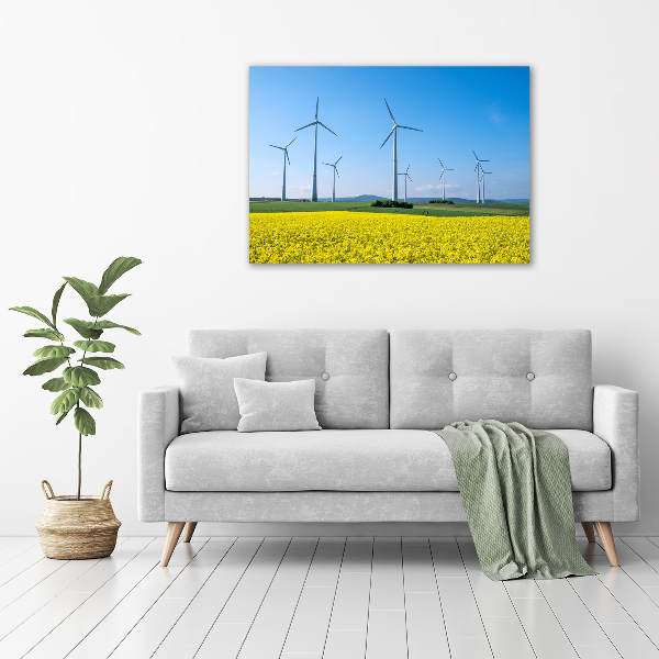 Wandbild Windmühlen auf dem Feld