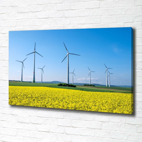Wandbild Windmühlen auf dem Feld