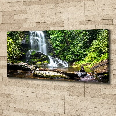 Bild auf leinwand Wasserfall im Wald