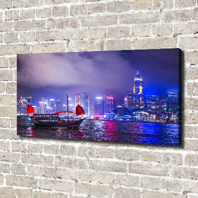 Bild auf leinwand Hongkong bei Nacht
