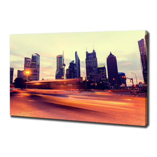 Bild auf leinwand Shanghai bei Nacht