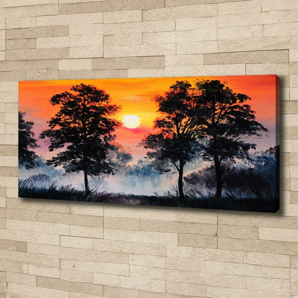 Bild auf leinwand Sonnenuntergangswald