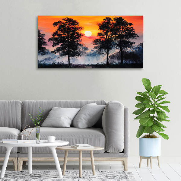 Bild auf leinwand Sonnenuntergangswald
