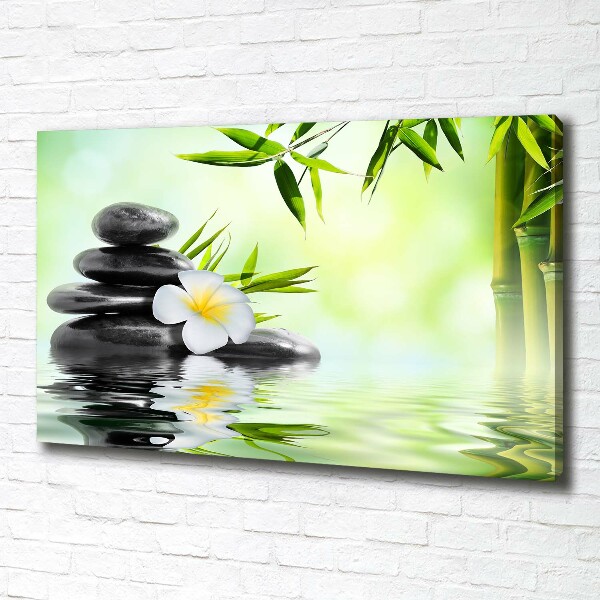 Wandbild Plumeria und Bambus