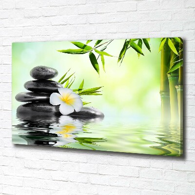 Wandbild Plumeria und Bambus