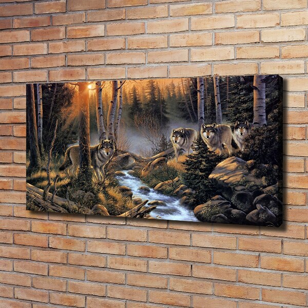 Bild auf leinwand Ein Wolfsrudel