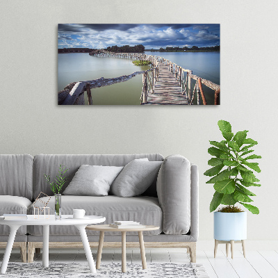 Bild auf leinwand Holzbrücke