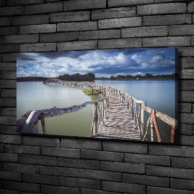 Bild auf leinwand Holzbrücke