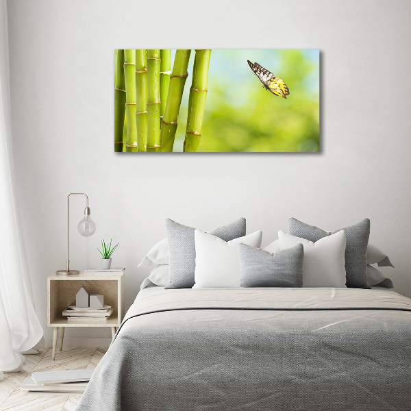 Bild auf leinwand Bambus und Schmetterling