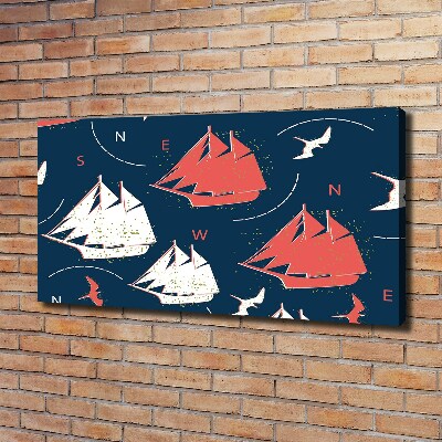 Wandbild Schiffe Seevögel