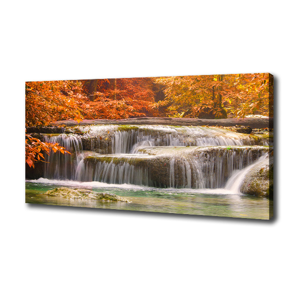 Bild auf leinwand Wasserfall im Herbst
