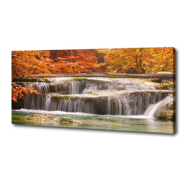 Bild auf leinwand Wasserfall im Herbst