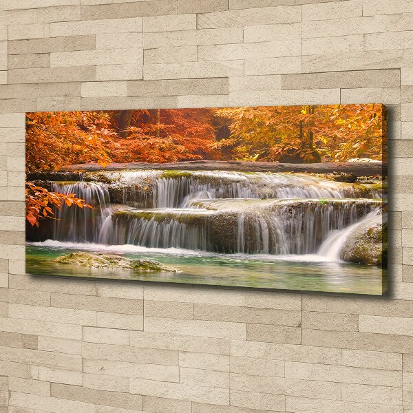Bild auf leinwand Wasserfall im Herbst