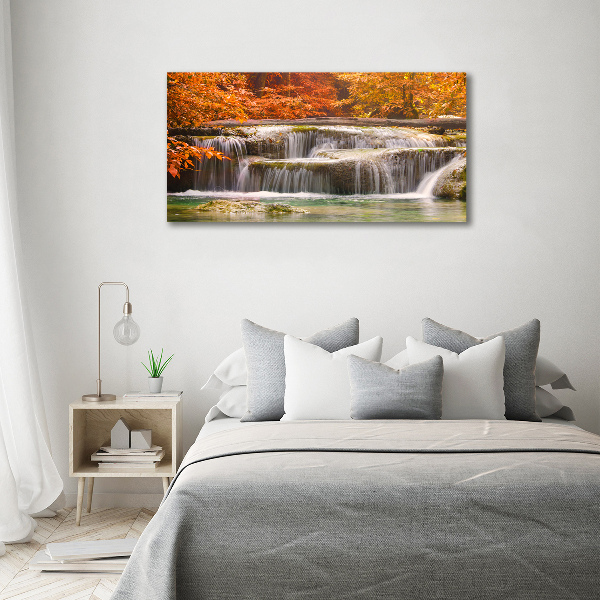 Bild auf leinwand Wasserfall im Herbst
