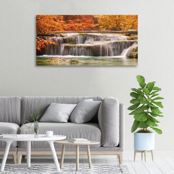 Bild auf leinwand Wasserfall im Herbst