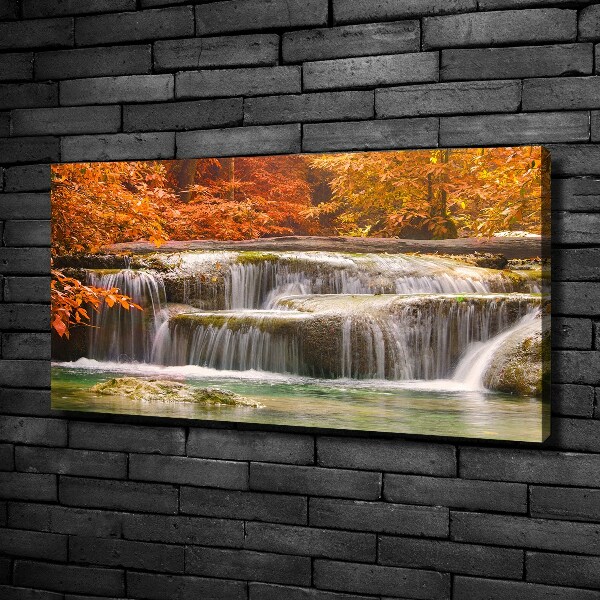 Bild auf leinwand Wasserfall im Herbst