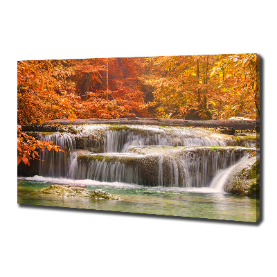Bild auf leinwand Wasserfall im Herbst