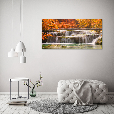 Bild auf leinwand Wasserfall im Herbst