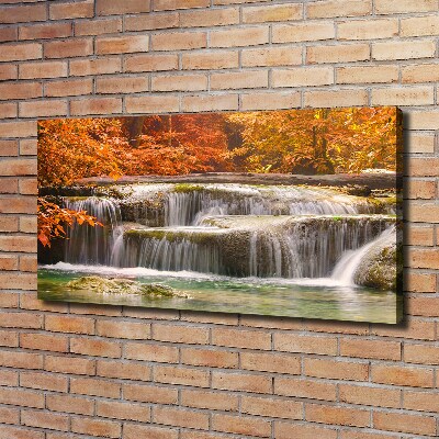 Bild auf leinwand Wasserfall im Herbst