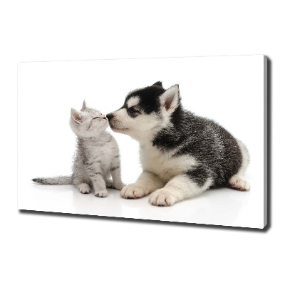 Wandbild Hund und Katze