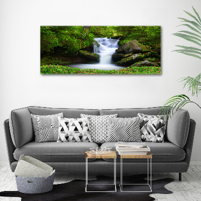 Bild auf leinwand Wasserfall im Wald