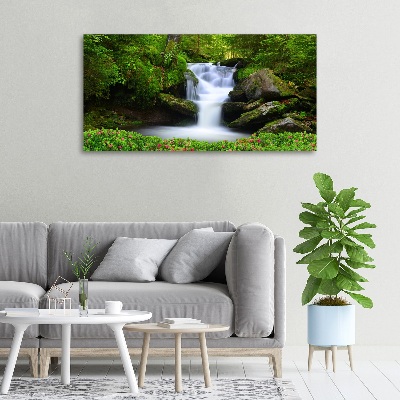 Bild auf leinwand Wasserfall im Wald