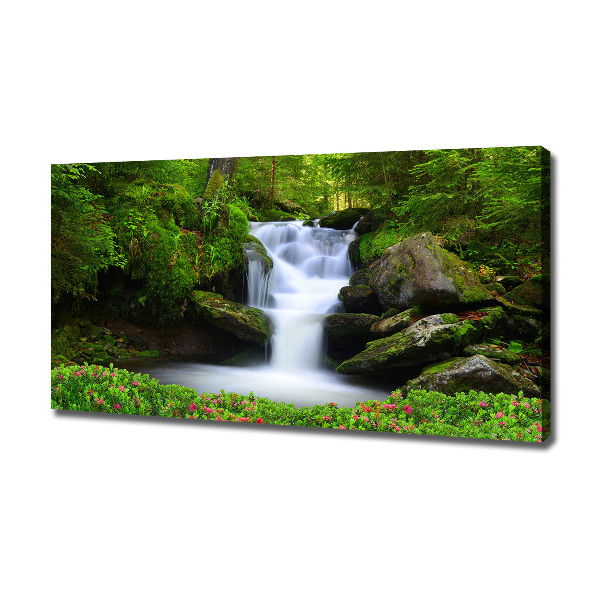 Bild auf leinwand Wasserfall im Wald