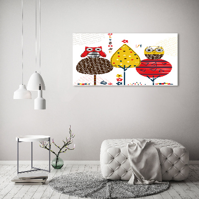 Wandbild Eulen auf einem Baum