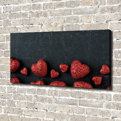 Bild auf leinwand Herzen auf dem Brett
