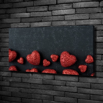 Bild auf leinwand Herzen auf dem Brett