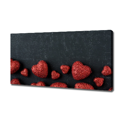 Bild auf leinwand Herzen auf dem Brett