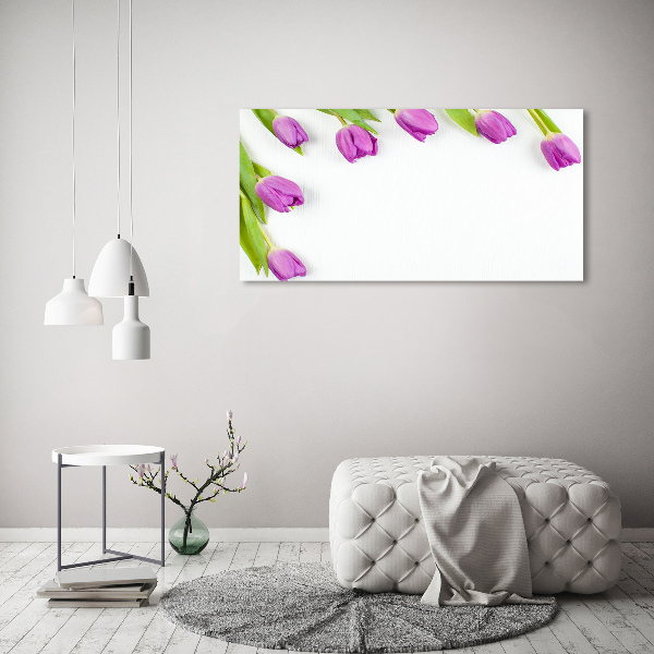 Wandbild Lila Tulpen