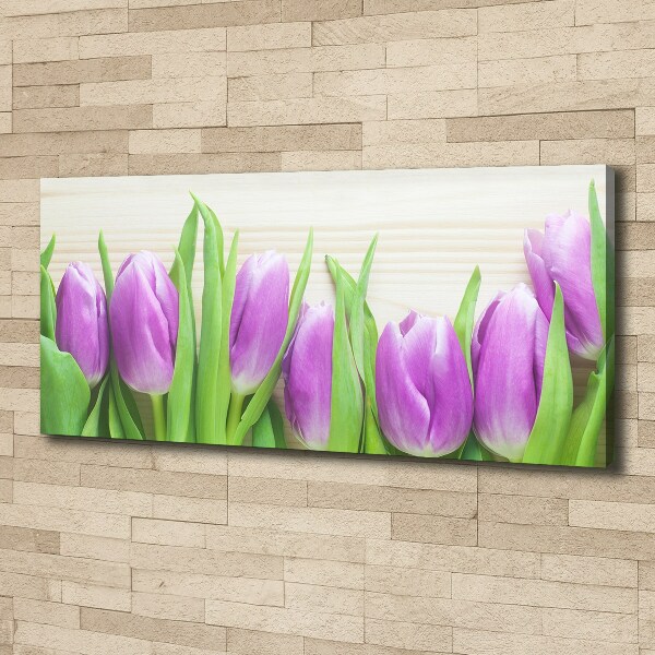 Wandbild Lila Tulpen