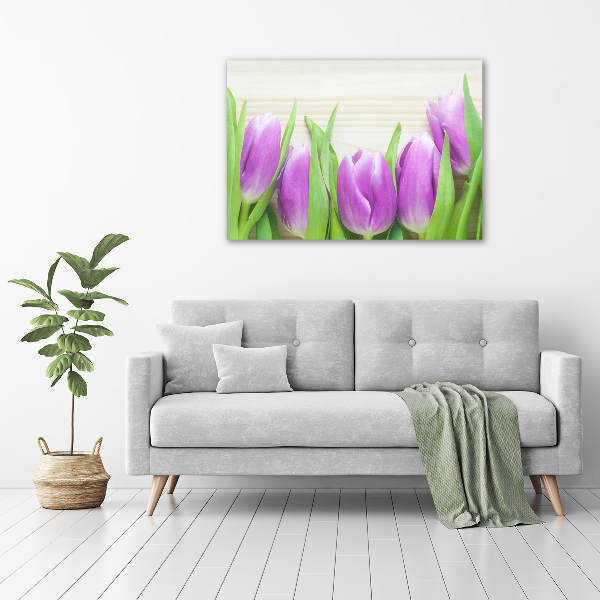 Wandbild Lila Tulpen