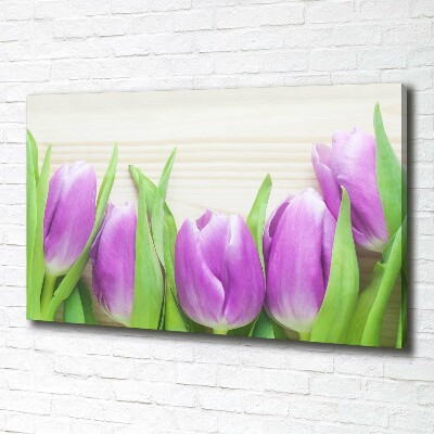 Wandbild Lila Tulpen