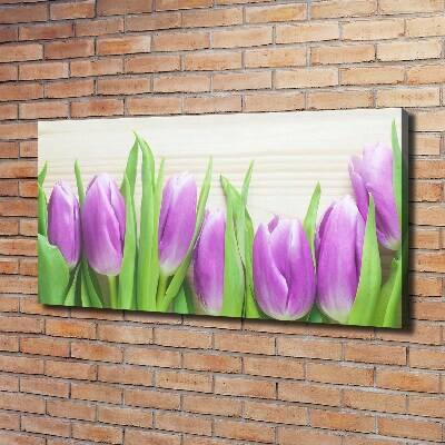 Wandbild Lila Tulpen